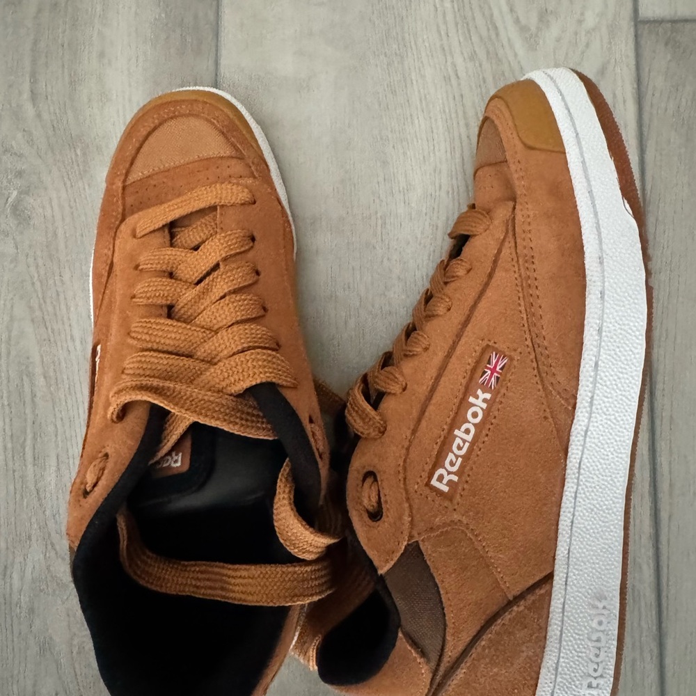 Reebok Brown Suede Sneakers with White Soles